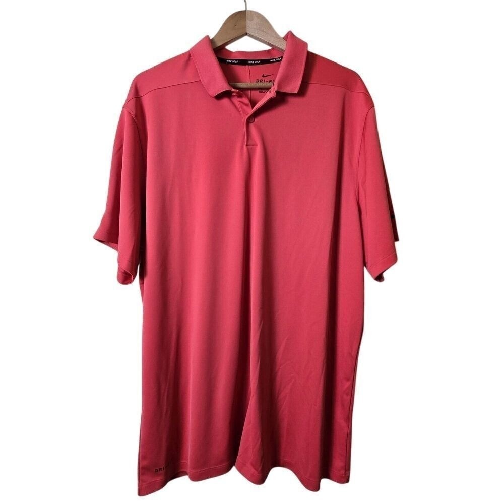 Nike Golf Polo Shirt Mens XXL Red Dri-FIT Mascot Graphic Short Sleeve Sportswear